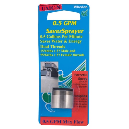 Whedon Whedon SaverSprayer Dual Thread 15/16 in.- 27M x 55/64 in.-27F Brushed Nickel Faucet Aerator UA1C-N